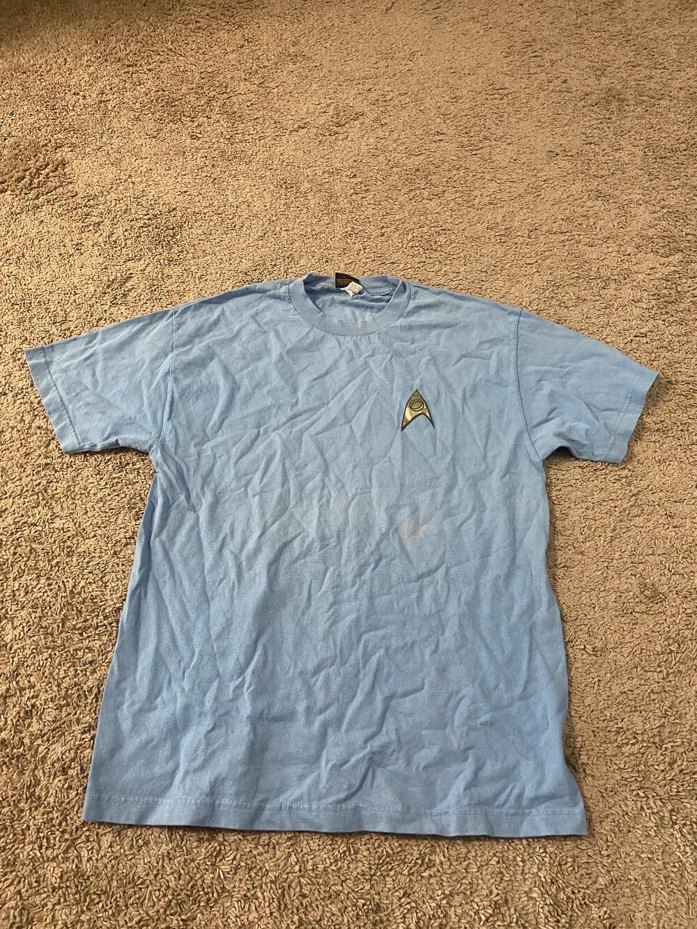 Star Trek Shirt Mens Large Blue Starfleet Insignia Crewneck Short Sleeve Tee